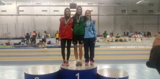 Irene Ocete medalla de Plata en los 60 m valla, en el campeonato de Andalucia absoluto