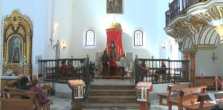 El Cristo de Medinaceli permanece hoy expuesto en la Iglesia Mayor como todos los primeros viernes del mes de marzo