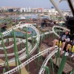 Attraction in Magic Island fairground, Seville Russian mountain well know as ´The Jaguar´