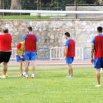 Entrenamiento del Motril en el polideportivo