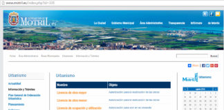 La web del ayuntamiento de Motril incorpora información sobre los trámites que la ciudadanía puede llevar a cabo con el área de Urbanismo