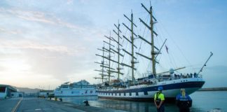 El Puerto retransmite a través de sus redes sociales la salida del Royal Clipper