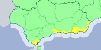 Previsto aviso de nivel amarillo por lluvias en la Costa Tropical hasta las 15:00 horas del jueves
